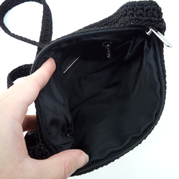 The SAK Black Knit Leather Trio Bundle Small Medium Shoulder Bags Bag Casual - Picture 2 of 16